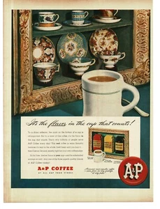 1946 A&P Coffee Fine China Cups Saucers Cabinet Vintage Print Ad - Picture 1 of 1