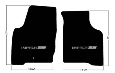 ¡NUEVO! Alfombrillas NEGRAS Chevy Impala 2006-2016 bordado logotipo SS en parte delantera plateada Foto 1 de 4