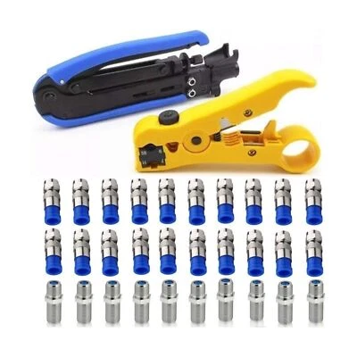 Herramienta de compresión coaxial Kit de crimpadora de cable coaxial ajustable rg6 rg59 rg11 75-5... Foto 1 de 4