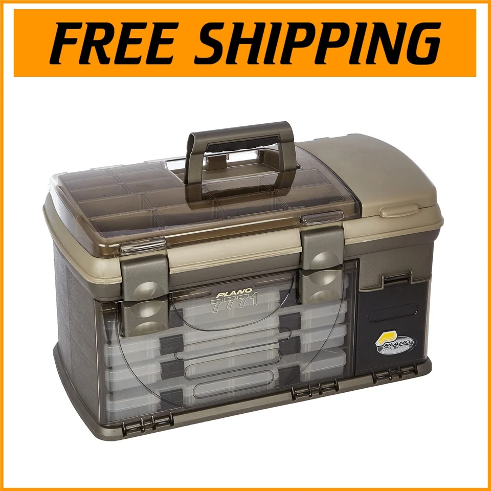 Graphite Sandstone Tackle Box with Removable Spinnerbait Racks - Premium Quality - Image 1 of 4