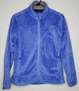 Mountain Hardwear Womens Small Blue Fuzzy Soft Collared Fleece Zip Up Jacket - Picture 1 of 6