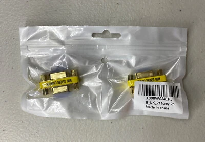 2 Pack 15Pin VGA HD SVGA Female to Female MINI Gender Changer Adapter Connector - Image 1 of 3