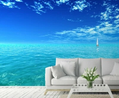 Fotomural Papel Pintado Pared 100x72 pulgadas Vista Exótica Navegando en Azul Océano Mar Foto 1 de 4