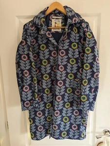 Abrigo exterior resistente a la lluvia SEASALT Seaside Mac UK10 azul floral tela de hojalata - Imagen 1 de 13