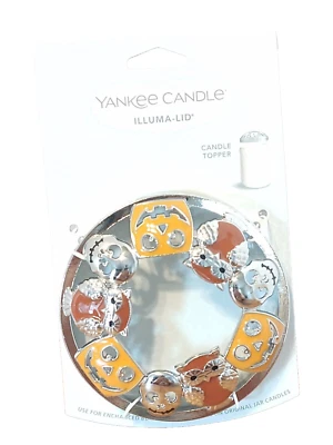 Yankee Candle Happy Friends Halloween Illuma Tapa Tarro Grande Mediano Nuevo Búho Calavera Foto 1 de 4