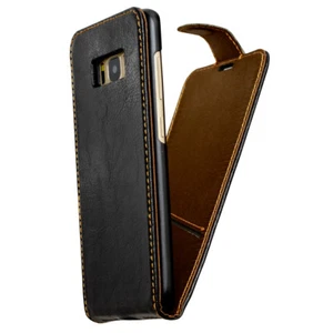 Leder Schutzhülle für Samsung A5 S7 S8 S9 Huawei P8 P10 P20 Apple iPhone 7 8 X - Picture 1 of 12