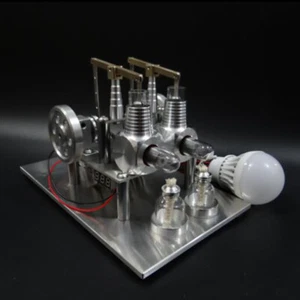 DIY Powerful Hot Air Stirling Engine Model Toy Mini 2Cylinde Generator Motor Toy - Picture 1 of 6