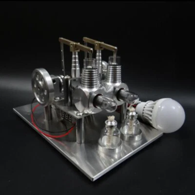 DIY Powerful Hot Air Stirling Engine Model Toy Mini 2Cylinde Generator Motor Toy - Image 1 of 4