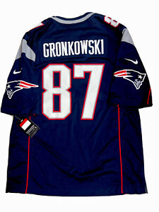 New Rob Gronkowski Large Mens New England Patriots Navy Nike Game Screen Jersey