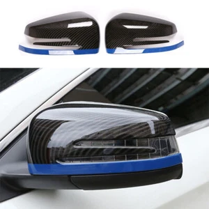 For Benz S-Class 2010-12 ABS Blue Carbon Fiber Rear View Side Mirror Cover Trim - Picture 1 of 7