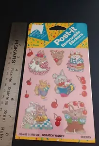 Vintage Stickers Cherry Scratch And Sniff Pack VTG 80s 3M Post It - Picture 1 of 14