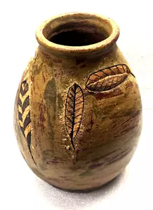 Vietnamese Pottery Stoneware Terracotta Vase Artist Vu Huu Nhung Signed Pot - Picture 1 of 12