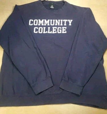 Верхняя детская площадка толстовка для взрослых XLarge синий «COMMUNITY COLLEGE» Crewneck тяжелый - Изображение 1 из 4