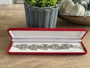 VINTAGE 925 SILVER FILAGREE LUCKY CHINESE BRACELET - Picture 1 of 4