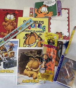 VTG Garfield Stationary Mixed Lot Ruler Halloween Pencil Notes Envelopes - Picture 1 of 9