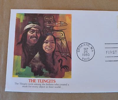 VTG US Postage Cachet First Day Cover #1836 The Tlingit Indian Art Mask 15c 1980 - Image 1 of 4
