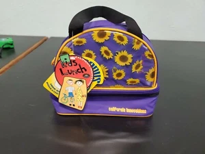 Vtg NOS California Innovations Lunch Bag sunflowers purple - Picture 1 of 8