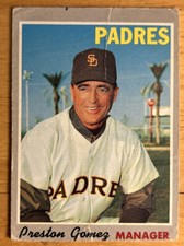 1970 Topps Preston Gomez Padres Manager Baseball Card #513 O/C & Creased