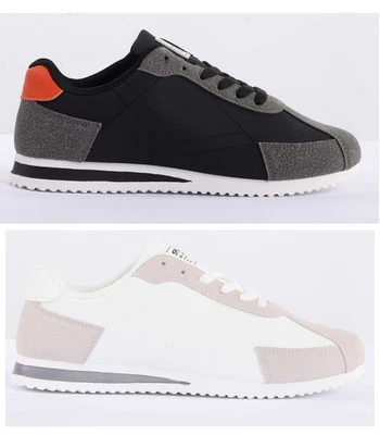 FASHION TRAINERS Herren Freizeit Mode Turnschuhe Größe 6 bis 10 UK - SCHWARZ oder WEISS