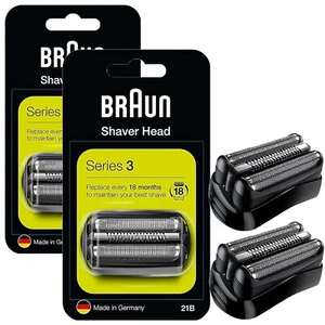 (2 Pack) Braun 21B Replacement Shaving Head Cassette Shaver Foil Blade Series 3 - Picture 1 of 9
