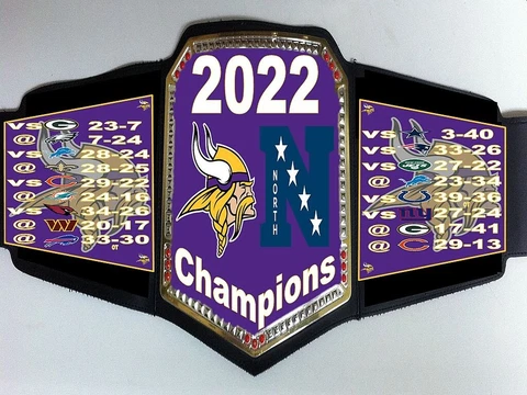 Minnesota Vikings 2022 NFC North Division Champions Championship Belt Cover