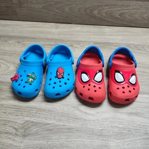 Crocs Spiderman Slip On Clogs Toddler Size 8 + Blue Crocs size 8 Shoes - Picture 1 of 14