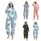 Damen 1Onesie Winter Warm Fleece Strampler Pyjama Tier Overall Kostüm Homewear