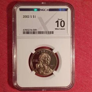 USA 2002-S Dollar $1 Coin: Sacagawea - NGC X 10 PR70 - Picture 1 of 2