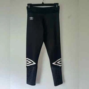 Umbro Black Thick Full Length Logo Leggings, Size Large (10/12) Girls - Picture 1 of 4