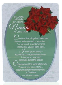 Liebevolle Erinnerung Weihnachten Grab Gedenkkarte - Liebe Nanna 6,5" x 4,75" - Bild 1 von 1