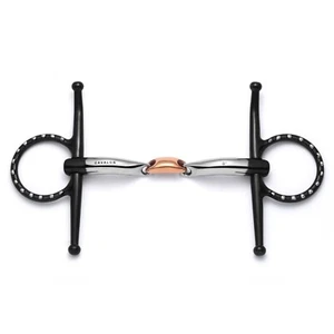Cavalon Full Cheek Lozenge Silver Dotted Snaffle Bit - Picture 1 of 2