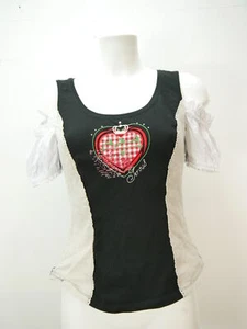 Gr.40 Trachtenbluse schwarz Bluse Stockerpoint Stretch Stickerei Spitze TB7746 - Bild 1 von 4