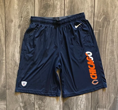 Nike 2015 Chicago Bears NFL Team Football Training Shorts Navy Men's Size Medium Cover