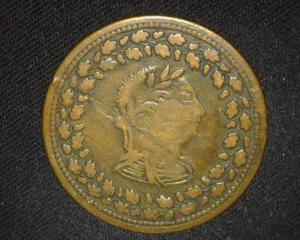 CANADA LOWER 1812 1/2 PENNY THOMAS HALLIDAY TOKEN SCRATCHES & NICKS ~D1 - Picture 1 of 2