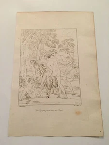 K56) Dea Fauna che gioca con la ninfa antica Roma arte famosa 1804 incisione - Foto 1 di 1