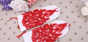 Women Bridal Wedding Gloves Party Fingerless Lace Short Paragraph Rhinestone - Picture 1 of 10