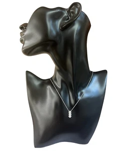 collana ciondolo donna ragazza oro bianco 18 kt 750 trilogy zirconi - Foto 1 di 3