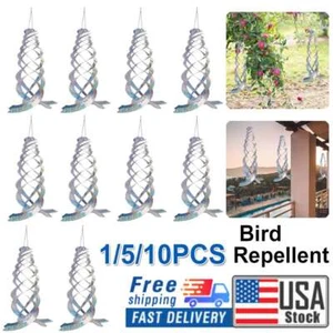 Hanging Spiral Scare Garden Hanging Reflective Bird Pigeons Repellent Deterrent - Picture 1 of 13