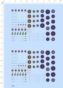 1/200 WWII RAF Royal Air Force Hawker Tempest MK.V Markings Water Slide Decal - Bild 1 von 2