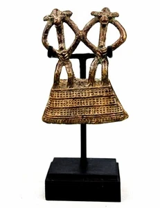 Art African Africa - Antique Pendant Koulango Kulango Bronze On Base 7 CMS - Picture 1 of 8