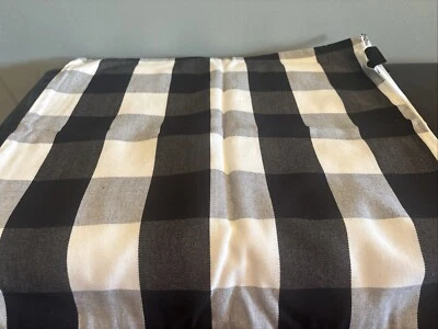 2- Black And White Plaid Throw Pillow Cases - Needs Stitching At Zippers  - Image 1 of 4