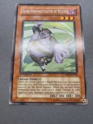 Yu-Gi-Oh! Djinn Prognosticator Of Rituals Rare 1st Edition ABPF-EN038 HP - Image 1 of 4