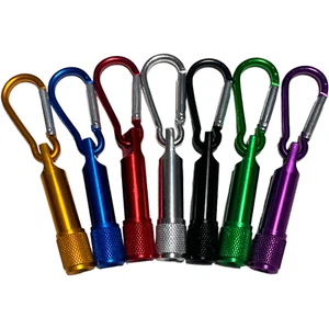 Mini Torch Carabiner Clip Keyring Bright LED Emergency Camping Night Light Gift - Picture 1 of 18