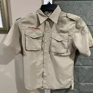 Vented Microfiber Poly Boy Scout BSA UNIFORM SHIRT Youth Large New Style M35 - Picture 1 of 9