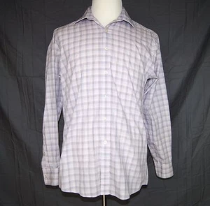 Camisa para hombre Michael Kors manga larga talla 15-1/2 manga 34/35 estampado a cuadros rosa - Imagen 1 de 9