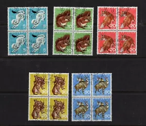 Suiza #B360-64 (1966 Animals conjunto semipostal) en muy buen estado bloques usados de 4 CV 5,60 - Imagen 1 de 1