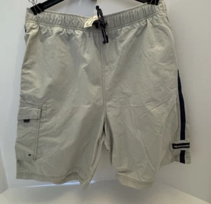 Abercrombie & Fitch Swim Trunks Mens Sz L Ivory Bottoms Cargo 4 Pocket Zip NWT - Picture 1 of 9