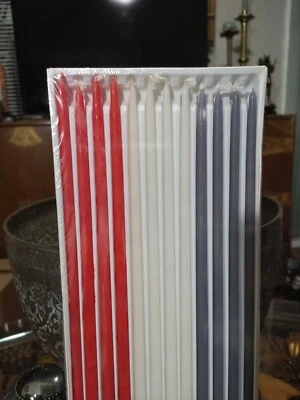 New, sealed 12 colonial candle flower tapers. Patriotic Red, white and blue - Image 1 of 4