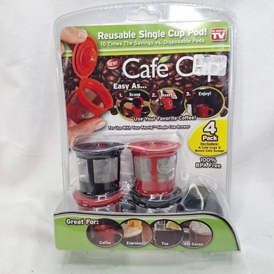 New Cafe Cup Reusable K Cup Coffee Filter Pods As Seen on TV Pack of 4 - Image 1 of 4