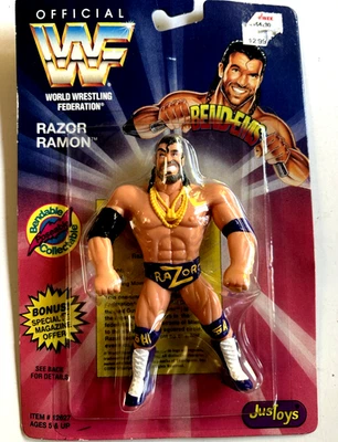 WWF Flexible/Posable - "RAZOR RAMON" - Solo Juguetes - 1994 en Tarjeta Foto 1 de 2